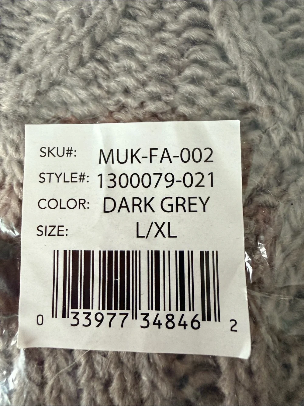 Muk Luks Gray Cable-Knit Pom-Pom Socks L / XL
